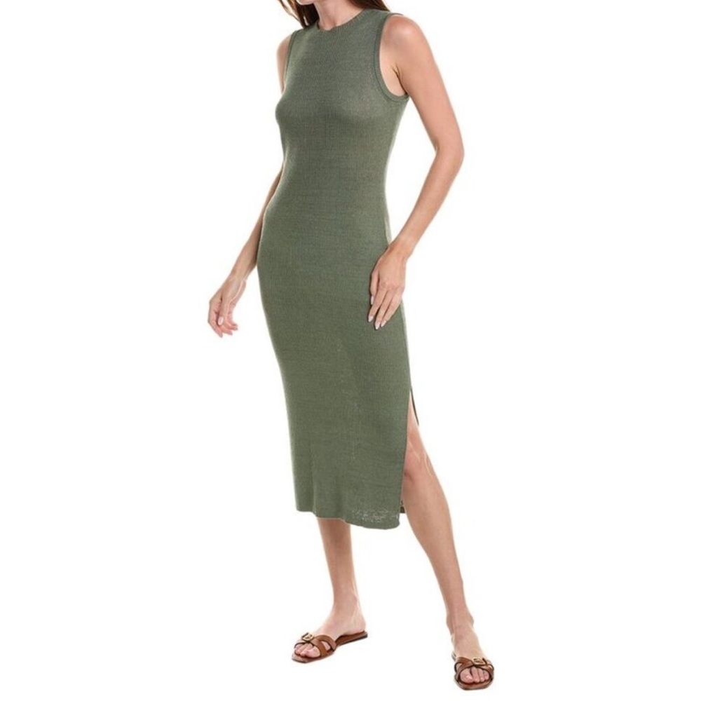 Onia Linen Rib Tank Midi Dress NWT